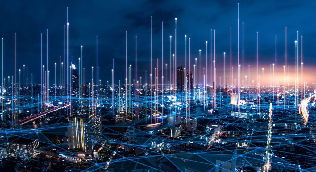 nätverk digitalt hologram och internet of things