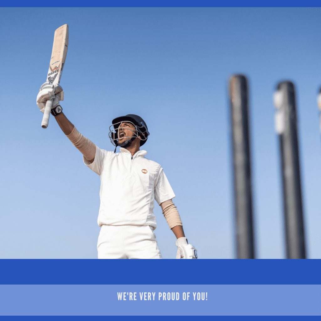 Blue and White Dynamic Sporty Cricket India Sports Facebook Post 1
